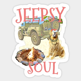 Jeepsy Soul Golden Retriever Sticker